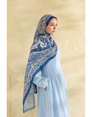 lacivert eva desenli şal 3