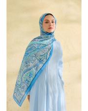 mavi miu desenli şal 2