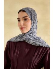 gri lisa desenli şal