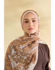 sarı flora desenli şal