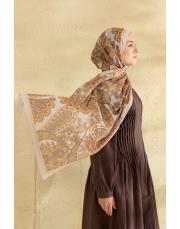 sarı flora desenli şal 2