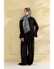 siyah dora desenli şal 4