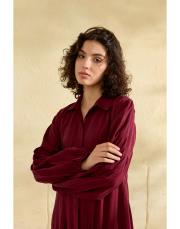 bordo alisa tensel elbise 4