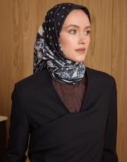 2205 siyah gri windy twill eşarp