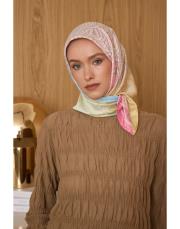 2403 sarı  zambak twill eşarp 3