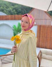 sarı violet eşarp 2