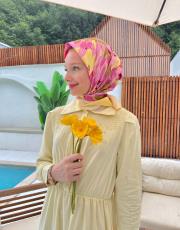 sarı violet eşarp 3