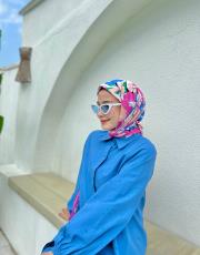 fuşya violet eşarp 3