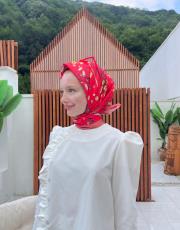 nar çiçeği lotus eşarp