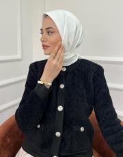 beyaz düz twill eşarp 2