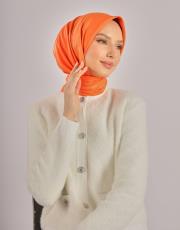 turuncu düz twill eşarp