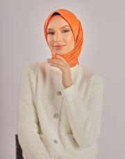 turuncu düz twill eşarp 2