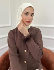 vanilia düz twill eşarp