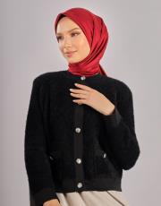 vişne düz twill eşarp 2