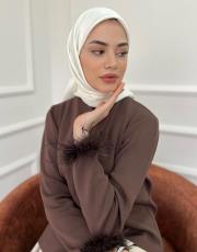 milk düz twill eşarp