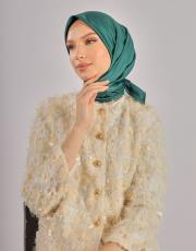 zümrüt düz twill eşarp