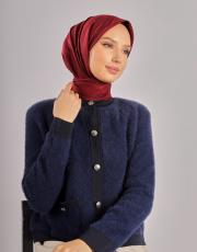 bordo düz twill eşarp
