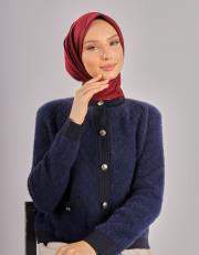 bordo düz twill eşarp 2