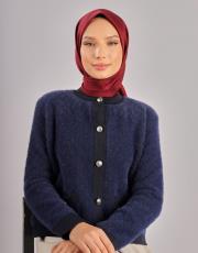 bordo düz twill eşarp 3