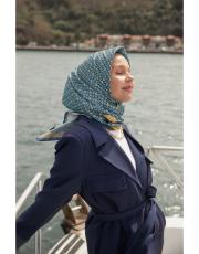 lacivert lavra eşarp