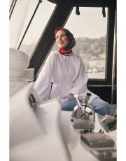 kırmızı giza eşarp 